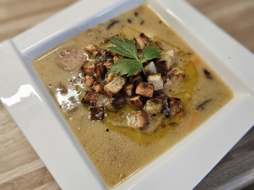Zalewajka - Polish sour rye soup with potatoes and mushrooms